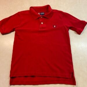 Chaps Boys Short-Sleeved Cotton Red Two Button Polo Size 6 EUC